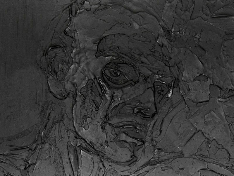Bruno Cluzel peinture monochrome noir Homme caché